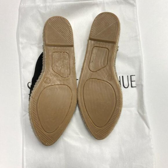 Saks Fifth Avenue Black Suede Bow Espadrille Mules - Picture 7 of 7